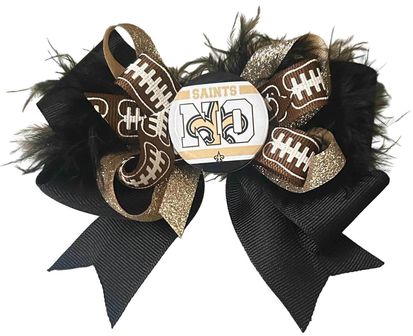New Orleans Saints Hairbow/Black&Gold