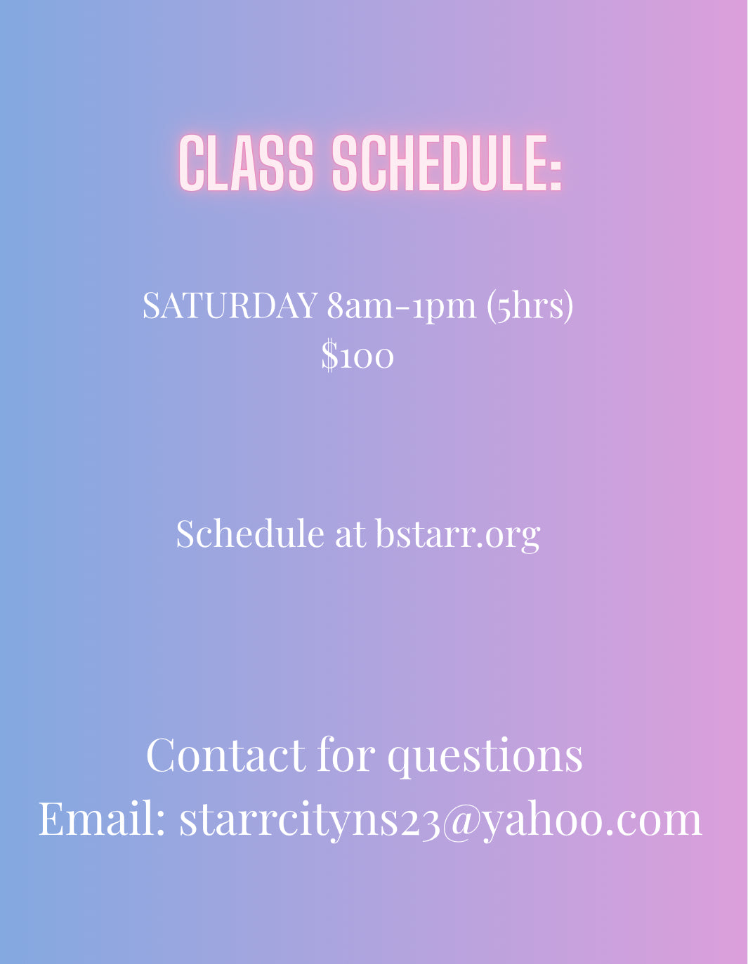 1 On 1 Nail Class with B. Starr