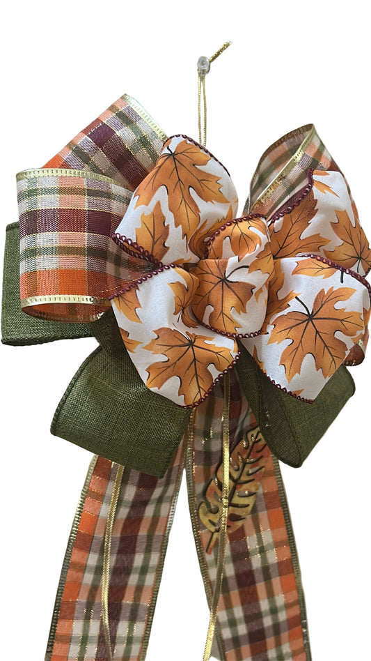 Large Fall Bow/Indoor or Outdoor Decor/Tree Topper