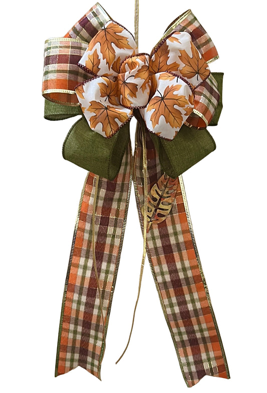 Large Fall Bow/Indoor or Outdoor Decor/Tree Topper