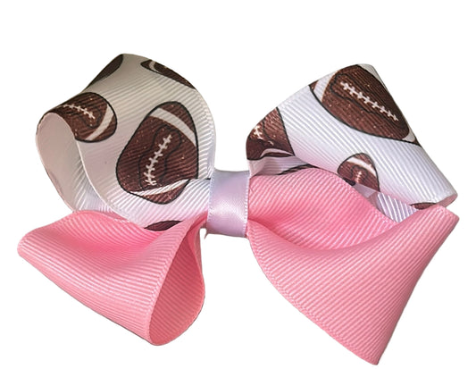 Two-Toned Sports Bow; Football Bow