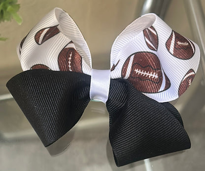 Two-Toned Sports Bow; Football Bow