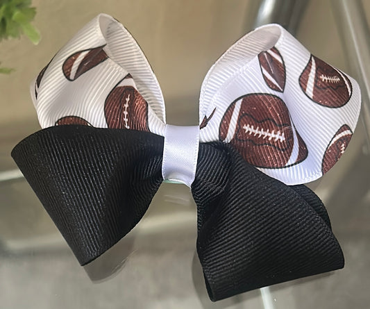 Two-Toned Sports Bow; Football Bow