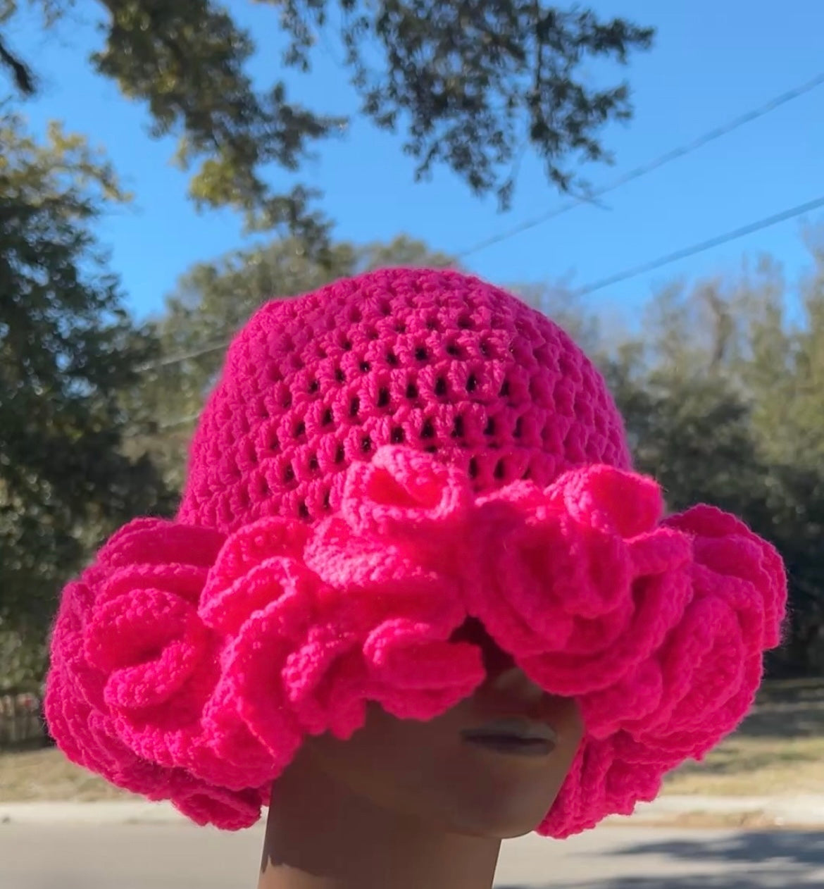 Crochet Ruffle Hat